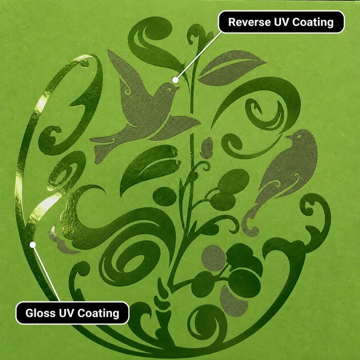 Reverse UV Coating VS Gloss UV Coating