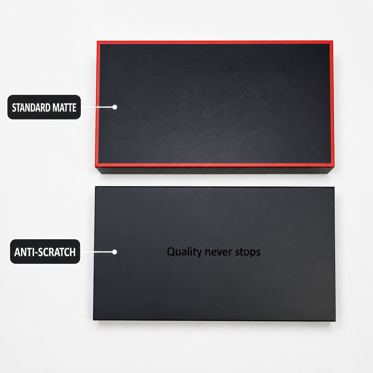 Standard Matte VS Anti-Scrach Lamination