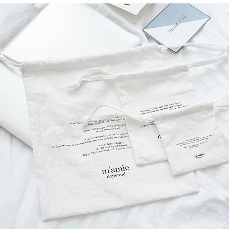Washed Crinkle Cotton Drawstring Pouch